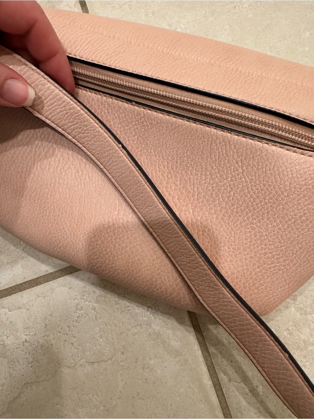 The SIDEKICK Blush Leather Crossbody Belt Bag - Picture 5 of 9